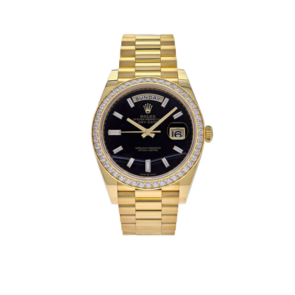 Day-Date 40 Presidential 228348RBR Diamond Bezel Baguette Onyx Dial