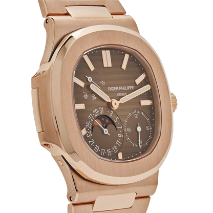 Nautilus 40mm 5712/1R-001 Moon Phase Power Reserve Rose Gold Brown Dial