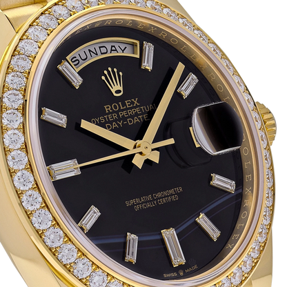 Day-Date 40 Presidential 228348RBR Diamond Bezel Baguette Onyx Dial