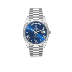 Rolex President Day-Date 40mm Blue Dial Platinum Mens Watch 228236