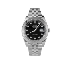 Rolex Datejust 126300 Smooth Bezel Watch 41mm Black Diamond Dial