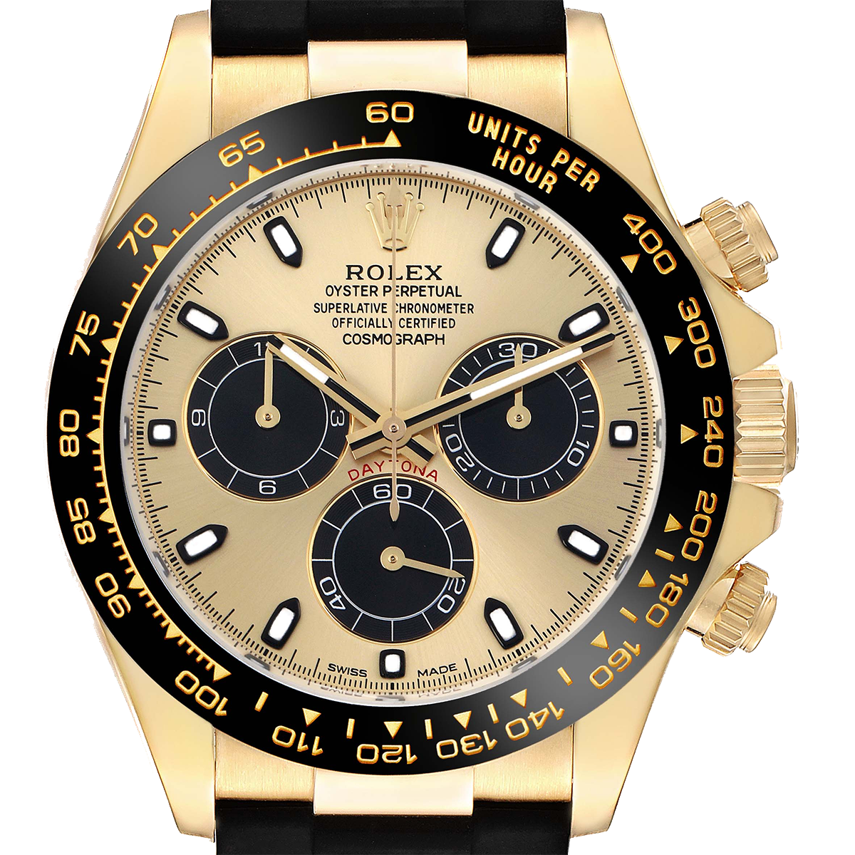 Rolex Daytona Pikachu 40mm Yellow Gold Champagne Dial Mens Watch 116518 - Image 3