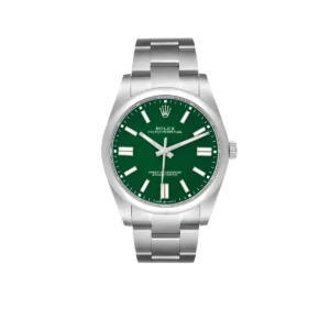Rolex Oyster Perpetual 41mm Green Dial Steel Mens Watch 124300