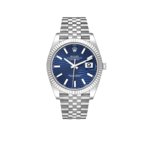 Rolex Datejust 41mm Steel White Gold Fluted Motif Dial Mens Watch 126334