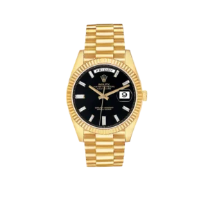 Rolex President Day-Date 40mm Black Dial Yellow Gold Diamond Mens Watch 228238