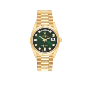 Rolex President Day-Date 36mm Yellow Gold Green Diamond Dial Mens Watch 128238