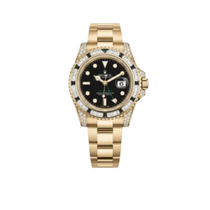 Rolex GMT Master II 18k Yellow Gold Diamond Black Sapphire 116758SANR