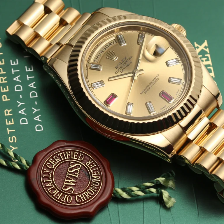 Rolex President Day-Date II 41mm 218238 18k Yellow Gold & Ruby Dial - Image 10