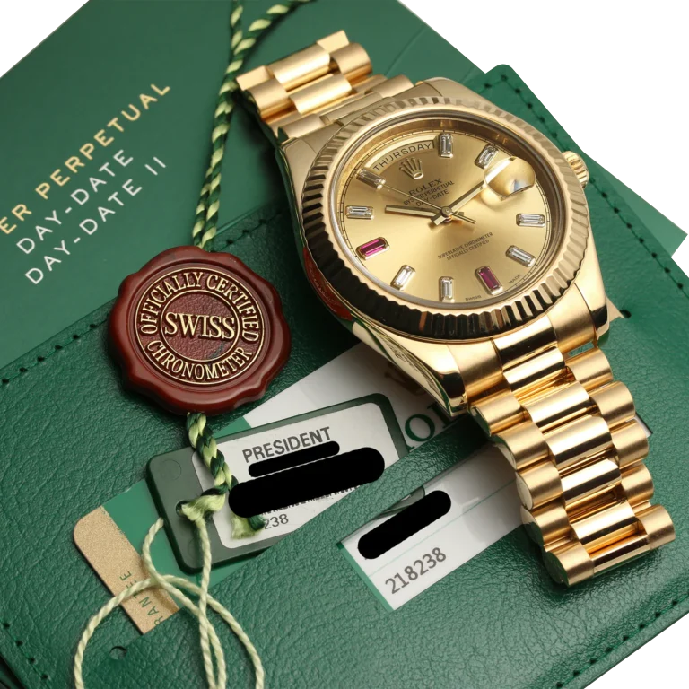Rolex President Day-Date II 41mm 218238 18k Yellow Gold & Ruby Dial - Image 11