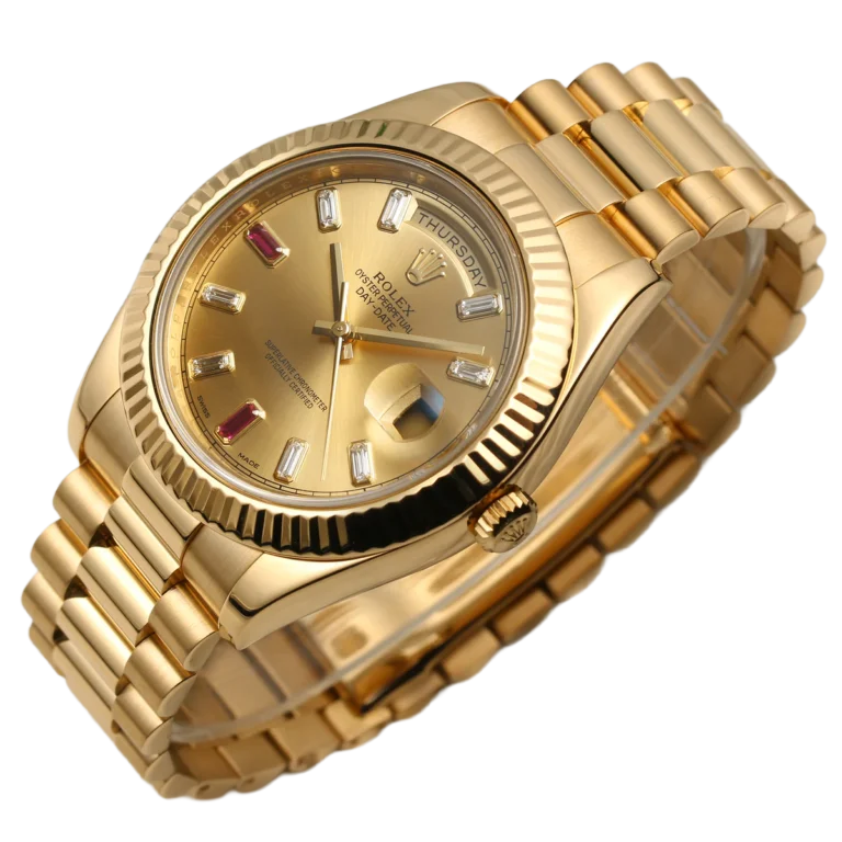 Rolex President Day-Date II 41mm 218238 18k Yellow Gold & Ruby Dial - Image 4