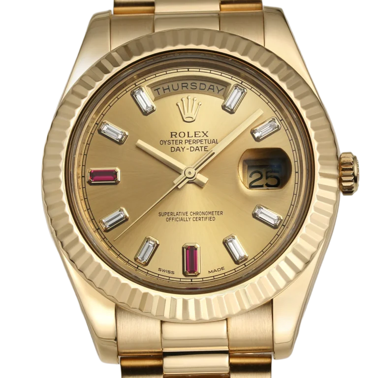 Rolex President Day-Date II 41mm 218238 18k Yellow Gold & Ruby Dial - Image 3