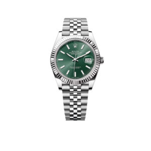 Rolex Datejust 41mm Steel White Gold Mint Green Dial Mens Watch 126334-0028