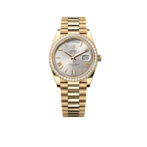 Rolex Day-Date 40 mm Yellow Gold Diamond Bezel Silver Dial M228348rbr-0007